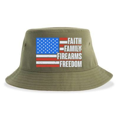 Faith Family Firearms Freedom Sustainable Bucket Hat