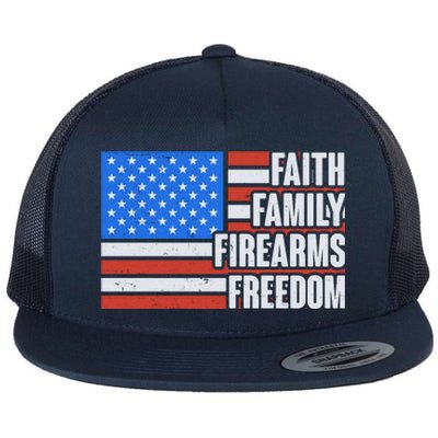 Faith Family Firearms Freedom Flat Bill Trucker Hat