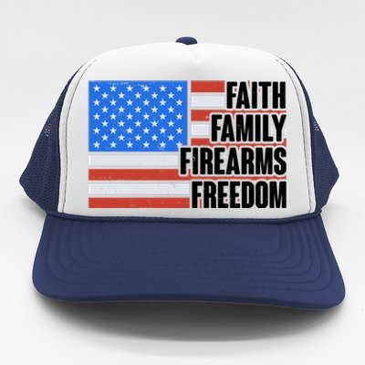 Faith Family Firearms Freedom Trucker Hat