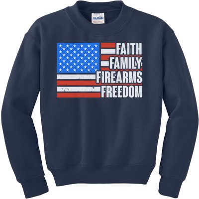 Faith Family Firearms Freedom Kids Sweatshirt