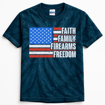 Faith Family Firearms Freedom Kids Tie-Dye T-Shirt