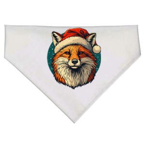 Funny Fox Face With Xmas Hat For Festive Days With Family USA-Made Doggie Bandana