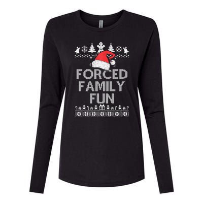 Forced Family Fun Sarcastic Christmas Womens Cotton Relaxed Long Sleeve T-Shirt