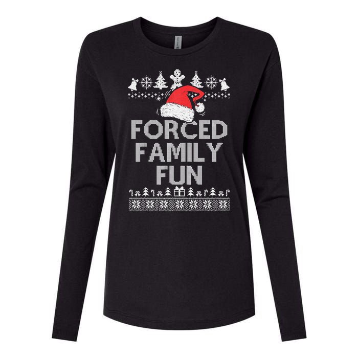 Forced Family Fun Sarcastic Christmas Womens Cotton Relaxed Long Sleeve T-Shirt