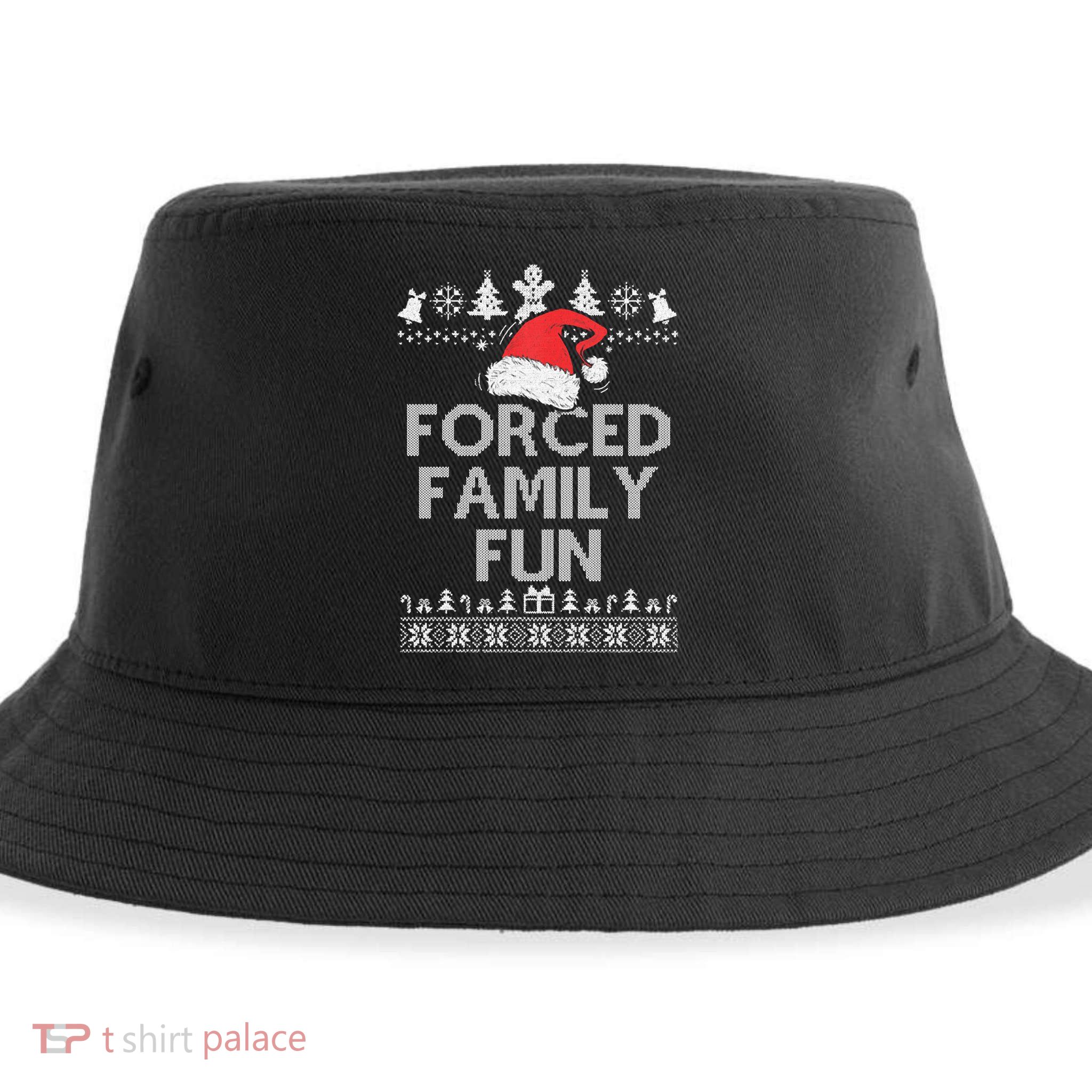 Forced Family Fun Sarcastic Christmas Sustainable Bucket Hat