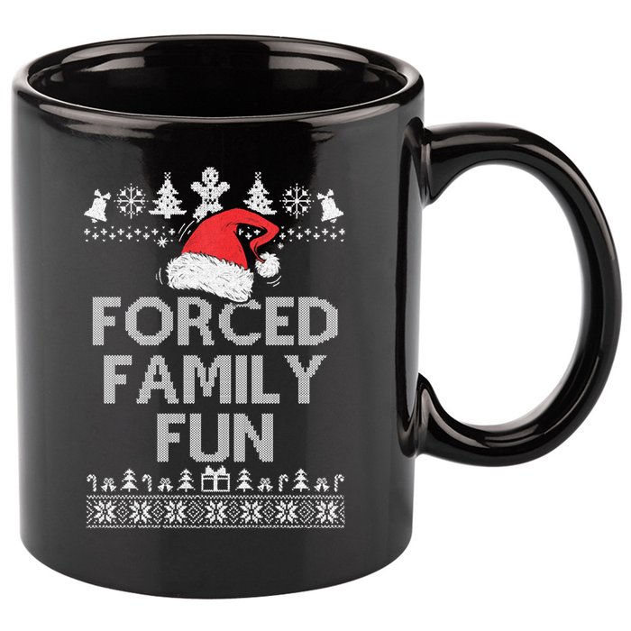 Forced Family Fun Sarcastic Christmas 11oz C Handle Ceramic Mug
