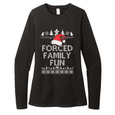 Forced Family Fun Sarcastic Christmas Womens CVC Long Sleeve Shirt