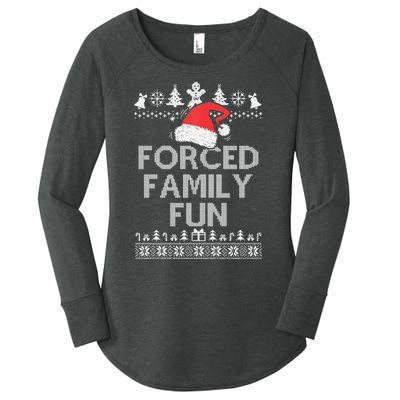 Forced Family Fun Sarcastic Christmas Women's Perfect Tri Tunic Long Sleeve Shirt