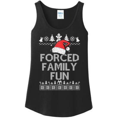 Forced Family Fun Sarcastic Christmas Ladies Essential Tank