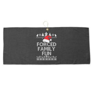 Forced Family Fun Sarcastic Christmas Large Microfiber Waffle Golf Towel