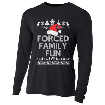 Forced Family Fun Sarcastic Christmas Cooling Performance Long Sleeve Crew