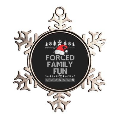 Forced Family Fun Sarcastic Christmas Metallic Star Ornament