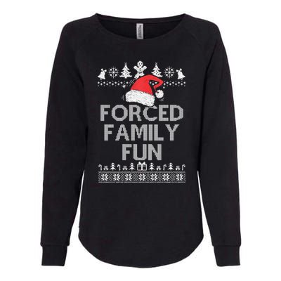 Forced Family Fun Sarcastic Christmas Womens California Wash Sweatshirt