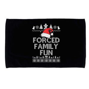 Forced Family Fun Sarcastic Christmas Microfiber Hand Towel