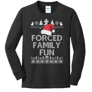 Forced Family Fun Sarcastic Christmas Kids Long Sleeve Shirt