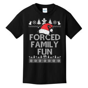 Forced Family Fun Sarcastic Christmas Kids T-Shirt