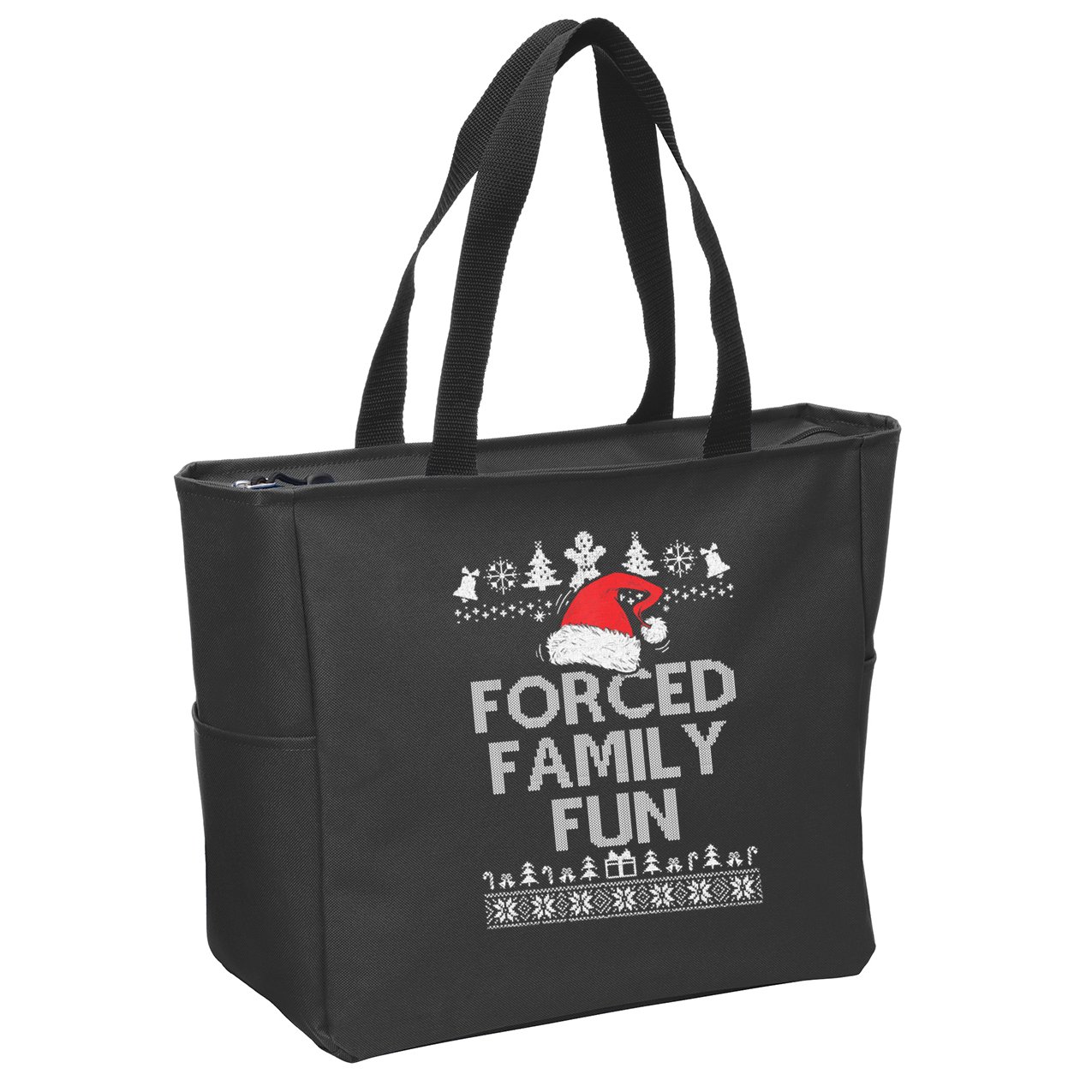Forced Family Fun Sarcastic Christmas Zip Tote Bag