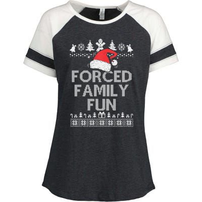 Forced Family Fun Sarcastic Christmas Enza Ladies Jersey Colorblock Tee