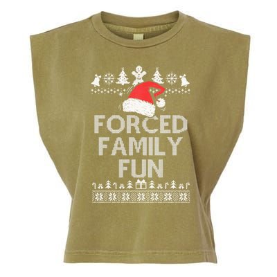 Forced Family Fun Sarcastic Christmas Garment-Dyed Women's Muscle Tee