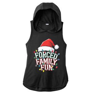 Forced Family Fun Christmas Ladies PosiCharge Tri-Blend Wicking Draft Hoodie Tank