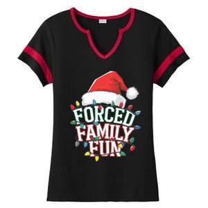 Forced Family Fun Christmas Ladies Halftime Notch Neck Tee