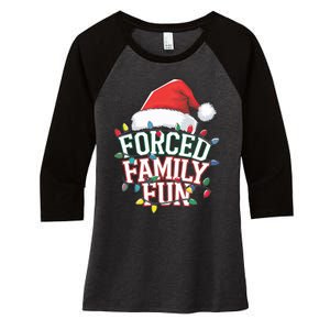 Forced Family Fun Christmas Women's Tri-Blend 3/4-Sleeve Raglan Shirt