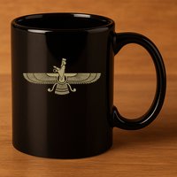 Farvahar Faravahar Farohar Iranian Persian Zoroastrianism 11oz C Handle Ceramic Mug