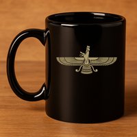 Farvahar Faravahar Farohar Iranian Persian Zoroastrianism 11oz C Handle Ceramic Mug