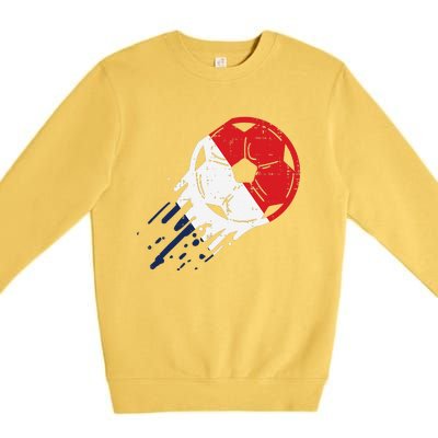 France Flag French Soccer Ball Football Fan    Premium Crewneck Sweatshirt