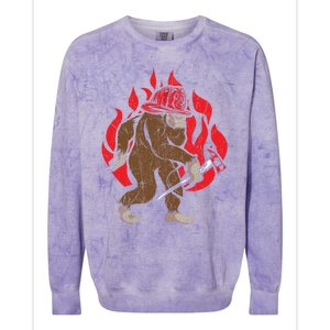 Firefighting Fire Firefighter Fire Rescue Bigfoot Gift Colorblast Crewneck Sweatshirt