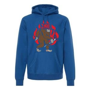 Firefighting Fire Firefighter Fire Rescue Bigfoot Gift Premium Hoodie