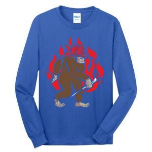 Firefighting Fire Firefighter Fire Rescue Bigfoot Gift Tall Long Sleeve T-Shirt