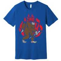 Firefighting Fire Firefighter Fire Rescue Bigfoot Gift Premium T-Shirt