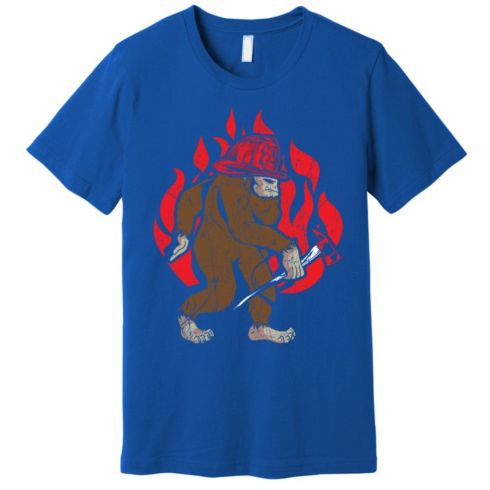 Firefighting Fire Firefighter Fire Rescue Bigfoot Gift Premium T-Shirt