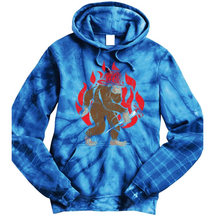 Firefighting Fire Firefighter Fire Rescue Bigfoot Gift Tie Dye Hoodie