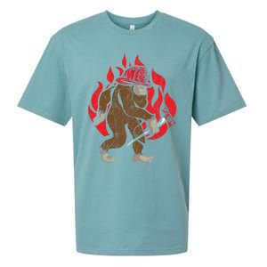 Firefighting Fire Firefighter Fire Rescue Bigfoot Gift Sueded Cloud Jersey T-Shirt