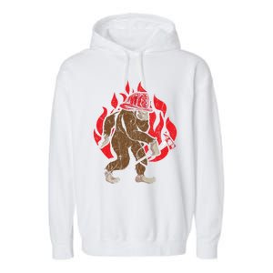 Firefighting Fire Firefighter Fire Rescue Bigfoot Gift Garment-Dyed Fleece Hoodie