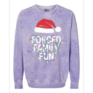 Forced Family Fun Sarcastic Christmas Funny Funny Gift Colorblast Crewneck Sweatshirt