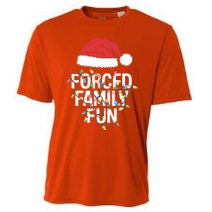 Forced Family Fun Sarcastic Christmas Funny Funny Gift Cooling Performance Crew T-Shirt