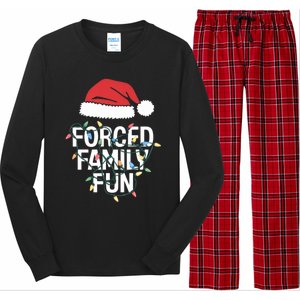 Forced Family Fun Sarcastic Christmas Funny Funny Gift Long Sleeve Pajama Set