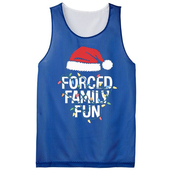 Forced Family Fun Sarcastic Christmas Funny Funny Gift Mesh Reversible Basketball Jersey Tank