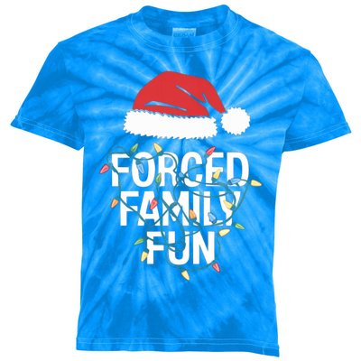 Forced Family Fun Sarcastic Christmas Funny Funny Gift Kids Tie-Dye T-Shirt