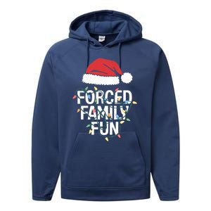 Forced Family Fun Sarcastic Christmas Funny Funny Gift Performance Fleece Hoodie