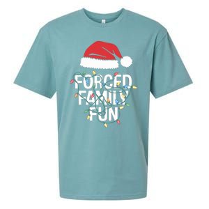 Forced Family Fun Sarcastic Christmas Funny Funny Gift Sueded Cloud Jersey T-Shirt