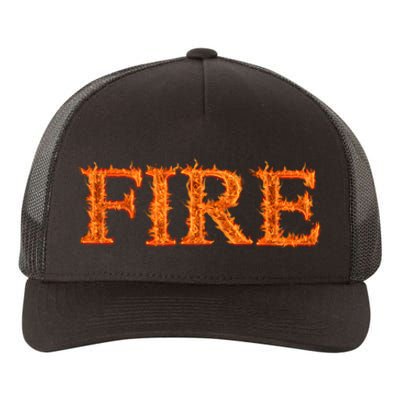 Fire Flame Yupoong Adult 5-Panel Trucker Hat