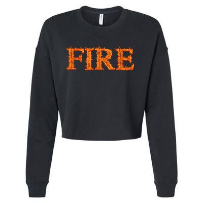 Fire Flame Cropped Pullover Crew