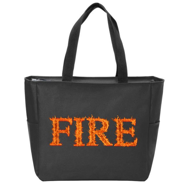Fire Flame Zip Tote Bag