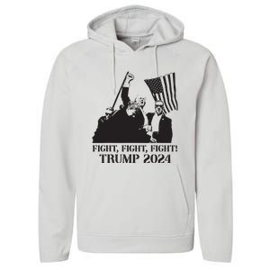 Fight Fight Fight Trump 2024 Pennsylvania Rally Patriot Performance Fleece Hoodie