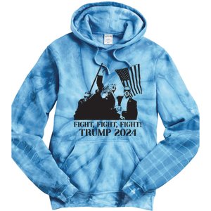 Fight Fight Fight Trump 2024 Pennsylvania Rally Patriot Tie Dye Hoodie