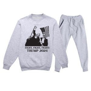 Fight Fight Fight Trump 2024 Pennsylvania Rally Patriot Premium Crewneck Sweatsuit Set